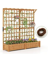 Slickblue Large Planter Container with Trellis and Hanging Roof
