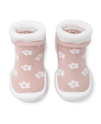 Komuello Baby Girls First Walk Sock Shoes Daisies