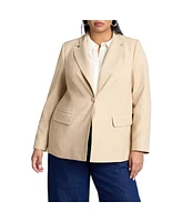 Eloquii Women's Plus Pinstripe Blazer