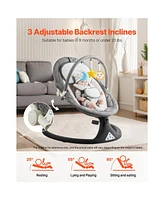 Slickblue Kids Swing 5 Speeds 3 Seat Positions Remote Control Toy Bar 3 Toys