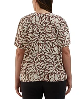 Ella Rafaella Plus Layered Dolman Short Sleeve Top