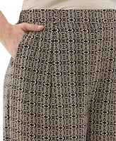 Ella Rafaella Plus Medallion Print Wide Leg Crop Pants