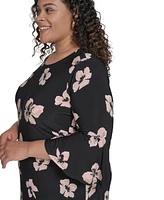 Tommy Hilfiger Plus Jersey Floral-Print Shift Dress
