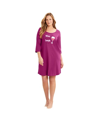 Avenue Women's Plus Body Three-Quarter Sleeve Sleepshirt