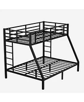 Metal Twin Xl over Queen Bunk Bed for Teens and Adults, Space-Saving/Noise Reduced/No Box Spring Needed