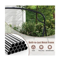 Patio Metal Swing Stand with Double Side Bars and 2-Ring Design