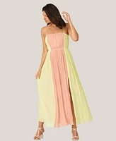 J Mendel Women's Pleated Color Block Midi Dress