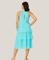 J Mendel Women's Halter Tiered Midi Dress