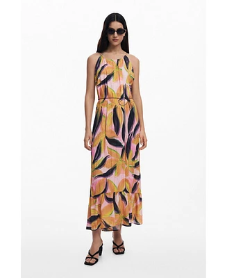 Desigual Women's Crinkled effect midi dress
