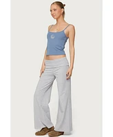 Edikted Women's Wide Leg Fold Over Pants