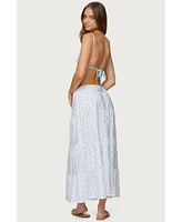 Edikted Women's Charley Floral Tiered Maxi Skirt