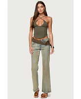 Edikted Women's Lou Crossover Beaded Corset