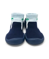 Komuello Baby Boy First Walk Sock Shoes Navy Dash