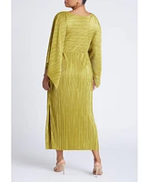 Eloquii Women's Plus Cape Effect Plisse Dress