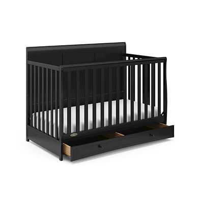 Graco Asheville 4-in-1 Convertible Crib with Drawer (Black)