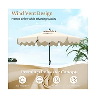 9 Feet Patio Umbrella with Crank Handle and Push Button Tilt