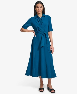 Calvin Klein Women's Collared Short-Sleeve Shirtdress