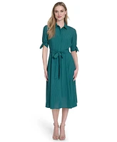 Calvin Klein Women's Chiffon Short-Sleeve Shirtdress