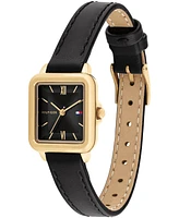 Tommy Hilfiger Women's Quartz Black Leather Strap Watch, 22.5mm