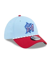 New Era Men's Light Blue/Red Miami Marlins 2025 Fourth of July 39THIRTY Flex Hat