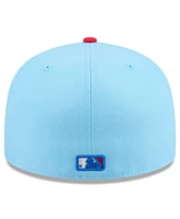 New Era Men's Light Blue/Red Athletics 2025 Fourth of July 59FIFTY Fitted Hat