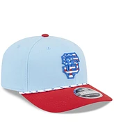 New Era Men's Light Blue/Red San Francisco Giants 2025 Fourth of July 9SEVENTY Adjustable Hat