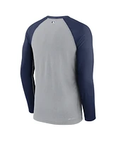 Nike Men's Gray/Navy Toronto Blue Jays Game Authentic Collection Performance Raglan Long Sleeve T-Shirt