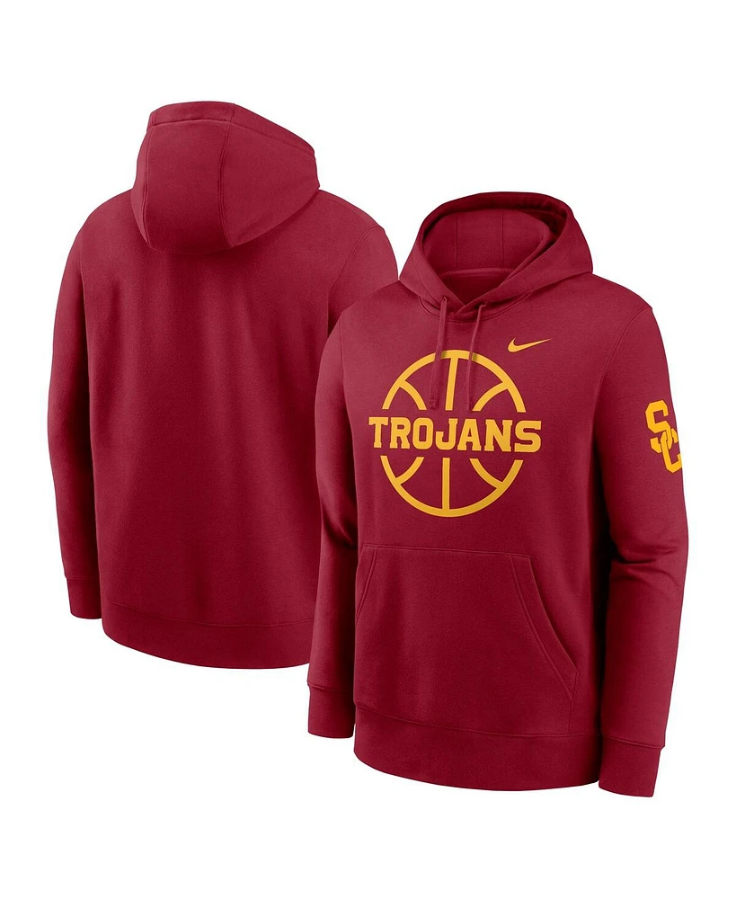 Nike Men's Cardinal Usc Trojans Basketball Icon Club Fleece Pullover Hoodie