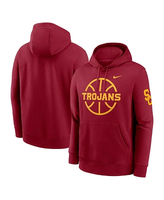 Nike Men's Cardinal Usc Trojans Basketball Icon Club Fleece Pullover Hoodie