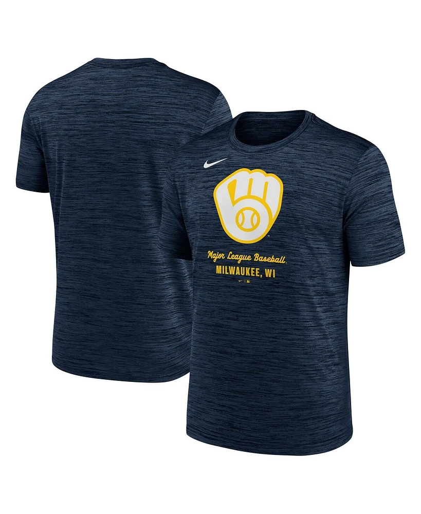 Nike Men's Navy Milwaukee Brewers Velocity Performance T-Shirt