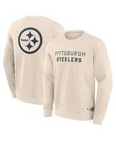 Fanatics Men's Cream Pittsburgh Steelers Elements Future Ground Lettering Pullover Sweatshirt