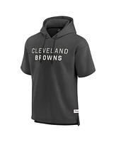 Fanatics Men's Charcoal Cleveland Browns Elements Future Ground Lettering Short Sleeve Pullover Hoodie