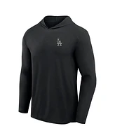 Fanatics Men's Black Los Angeles Dodgers Front Office Power Mono Long Sleeve Hoodie T-Shirt