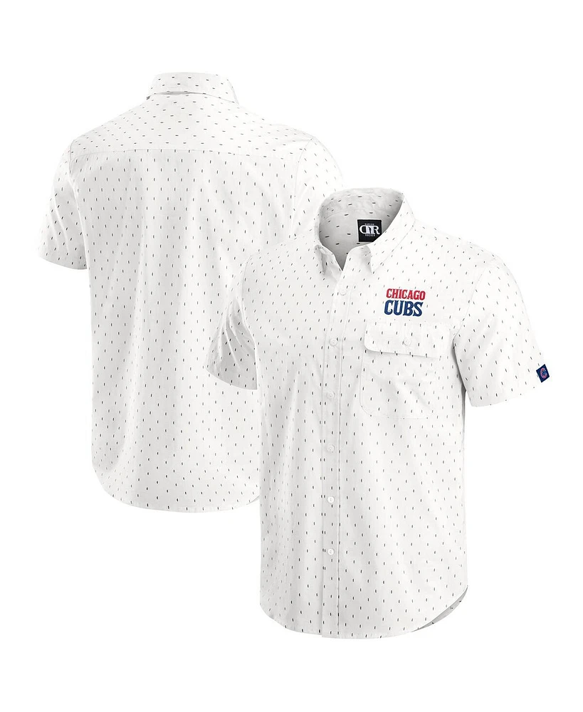 Darius Rucker Collection by Fanatics Men's Cream Chicago Cubs Printed Button-Down Shirt