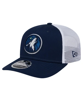 New Era Men's Navy/White Minnesota Timberwolves Trucker 9SEVENTY Stretch-Snap Hat