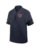 Nike Men's Navy Chicago Bears Sideline Short Sleeve Quarter-Zip Performance Coach Jacket