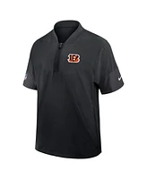 Nike Men's Black Cincinnati Bengals Sideline Short Sleeve Quarter-Zip Performance Coach Jacket