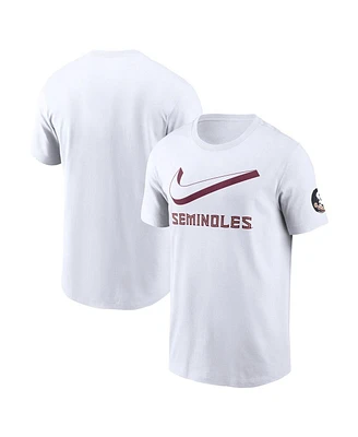 Nike Men's White Florida State Seminoles Primetime 2-Hit Swoosh T-Shirt