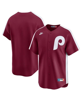Nike Men's Maroon Philadelphia Phillies Throwback Cooperstown Collection Limited Jersey