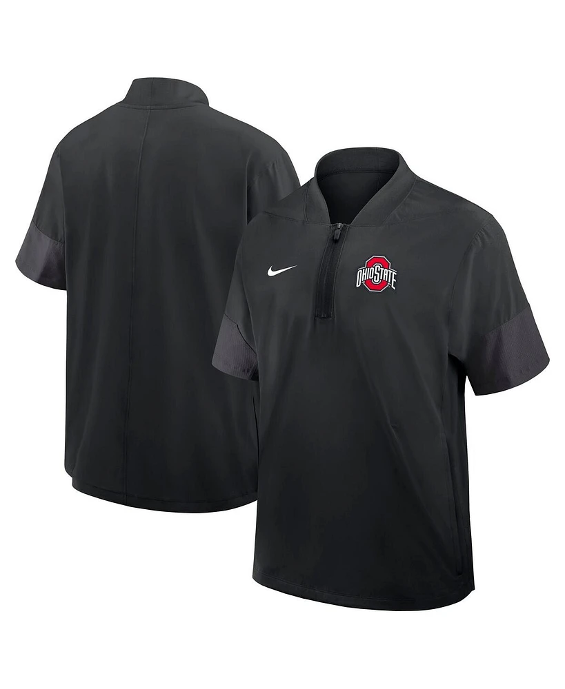 Nike Men's Black Ohio State Buckeyes 2025 Sideline Coaches Lightweight Short Sleeve Jacket