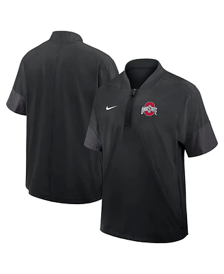 Nike Men's Black Ohio State Buckeyes 2025 Sideline Coaches Lightweight Short Sleeve Jacket
