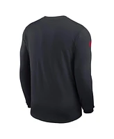 Nike Men's Navy Houston Texans Sideline Coach Uv Performance Long Sleeve T-Shirt