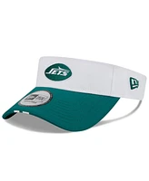 New Era Men's White/Green New York Jets 2025 Nfl Training Camp Adjustable Visor Hat