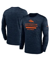 Nike Men's Navy Denver Broncos Sideline Velocity Performance Long Sleeve T-Shirt