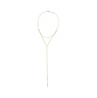 By Adina Eden 2 In 1 Mariner Chain Lariat Necklace 14K