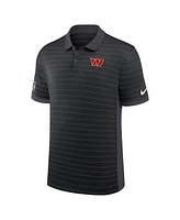Nike Men's Black Washington Commanders Sideline Victory Stripe Performance Polo Shirt