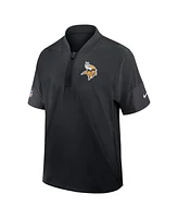 Nike Men's Black Minnesota Vikings Sideline Short Sleeve Quarter-Zip Performance Coach Jacket