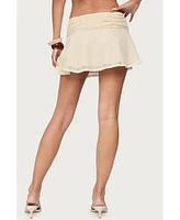 Edikted Women's Anja Textured Ruched Mini Skirt