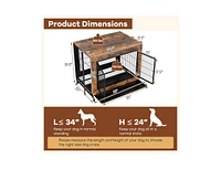Industrial Dog Kennel with Flip-up Top 3 Lockable Doors and Removable Tray