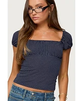 Edikted Women's Stefania Polka Dot Top